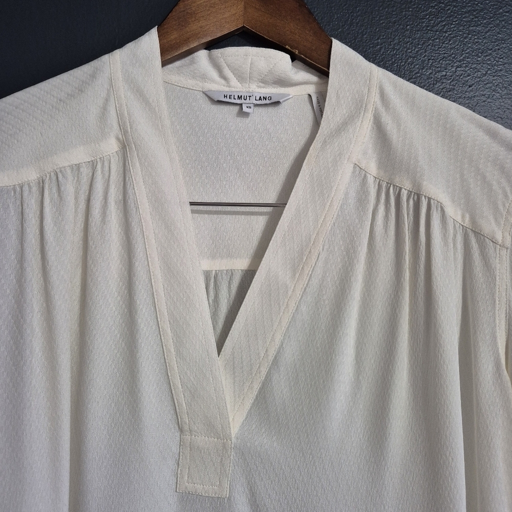 Helmut Lang Cream Textured Pullover Viscose Blouse XS - Picture 6 of 9